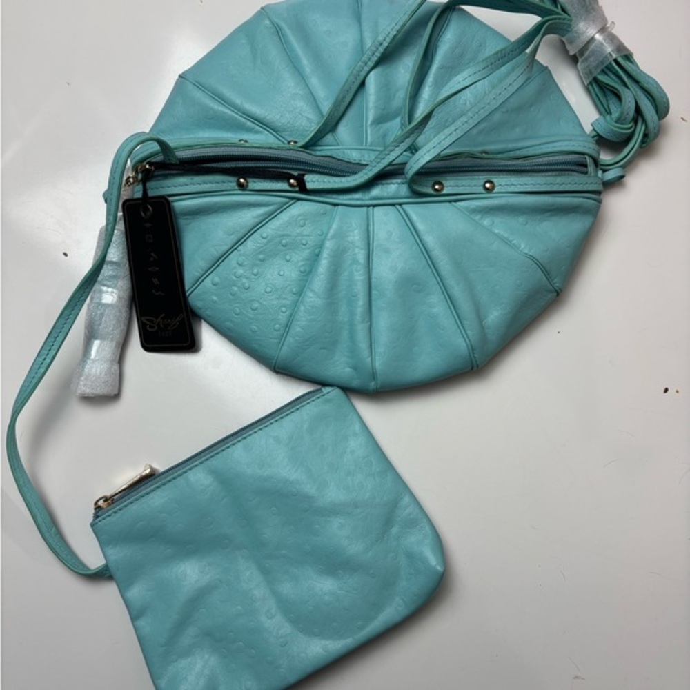 Sharif leather‎ puff balloon crossbody bag with pouch rare
